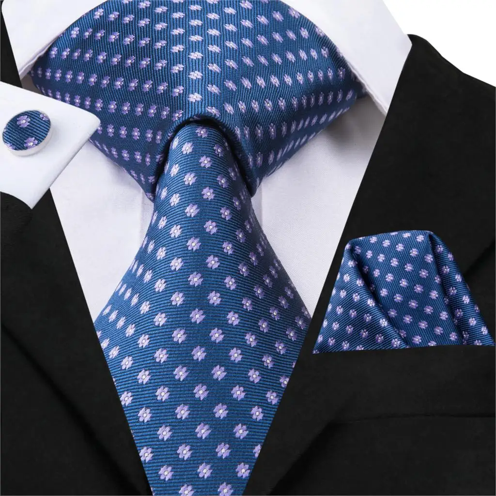 Hi-Tie дизайнерський брендовий краватка для чоловіків новинка Повсякденний жакардовий шовк краватку кишеню Квадратні Запонки Набір Gravatas SN-3017