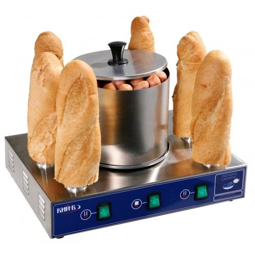 Для приготування хот-догів в сучасних ресторанах швидкого харчування використовується спеціальне обладнання