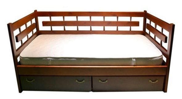 Односпальне ліжко з висувними ящиками багатофункціональна дерев'яні меблі